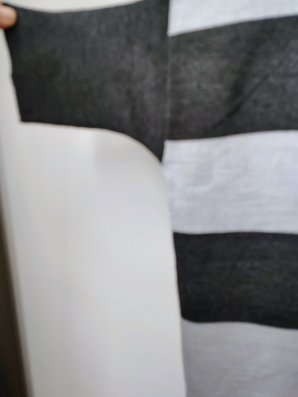 New York & Company Striped Sweater Classic black and gray striped lightweight - Picture 4 of 4